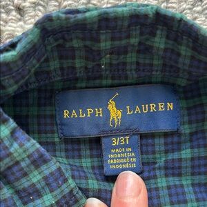 Ralph Lauren Boys' Navy & Green Plaid Button-Down Shirt
